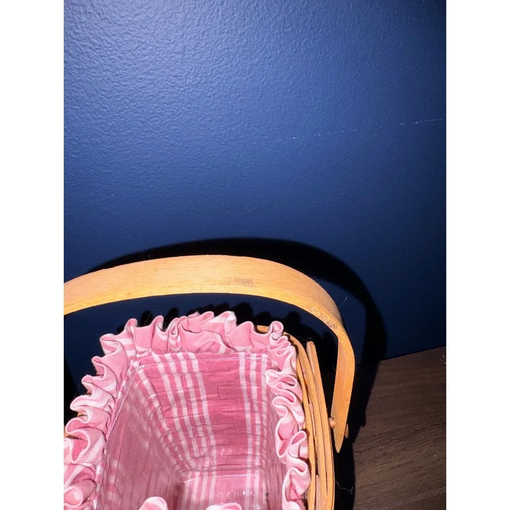 Longaberger 1997 American Cancer‎ Society Basket Pink Stripe Liner Protector